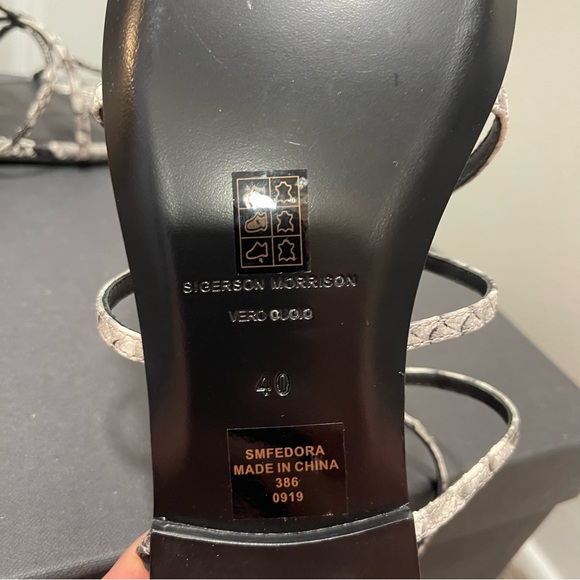 Sigerson Morrison Fedora Snake Embossed Leather Strappy Sandals IT 40/US 9.5-10 - Picture 8 of 10